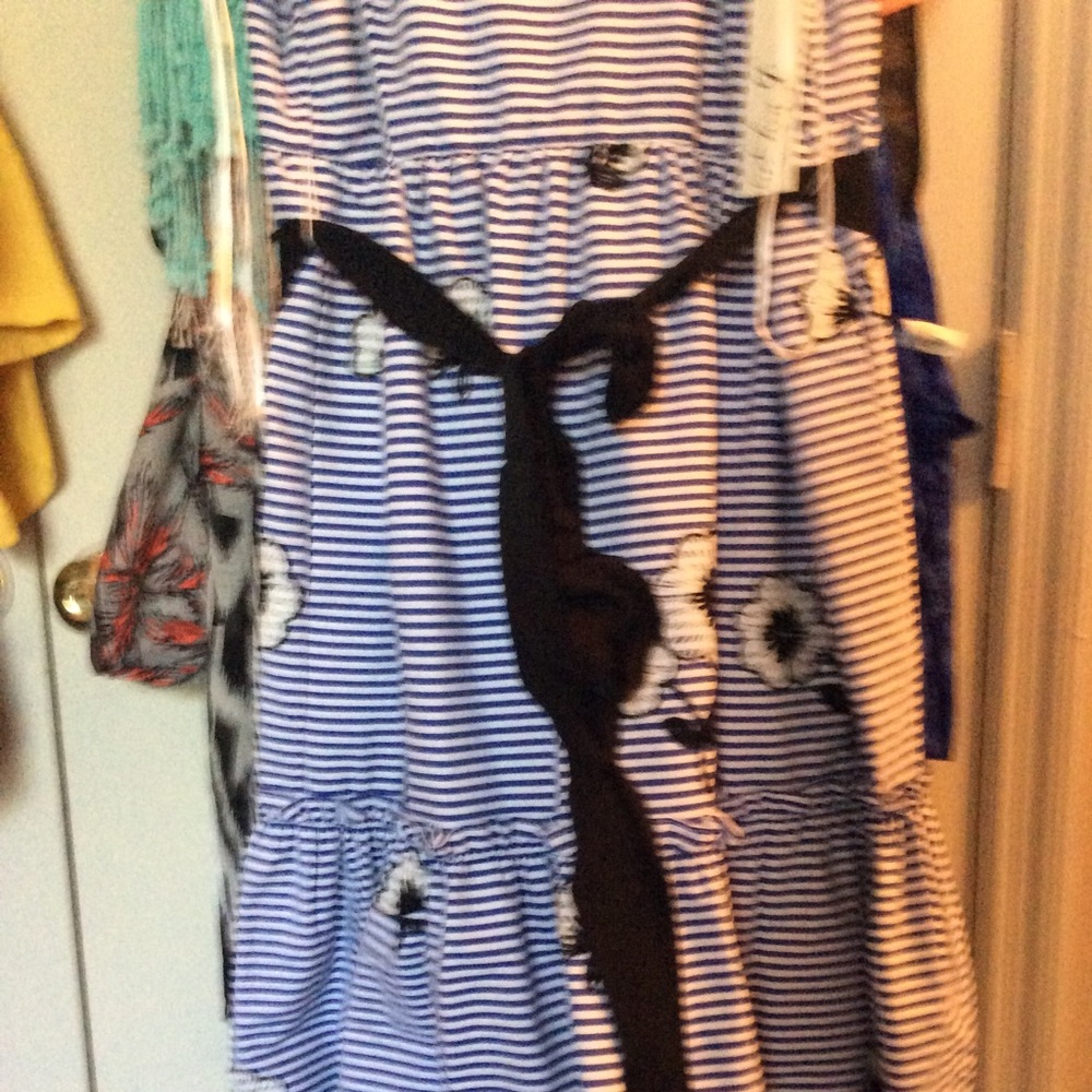 Navy blue and white dress